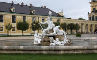 Fountain in the courtyard of the front entrance of the Schönbrunn Palace