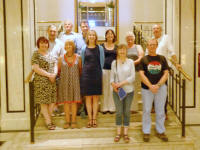 Tour group, L to R by head: Jan Foulger, Steve Foulger, George Dickinson, Maureen Dickinson, John Matthews, Anne Matthews, Maggie Vafeas, Jane Cheverton, Ingrid ???, tourist, John Willison