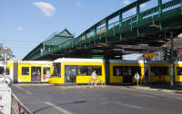 Trams passing under Eberswalder Straße U-Bahn station