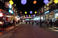 Pub street at night, Siem Reap