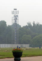 Workers assembling scaffolding