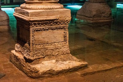 Base of one of the columns