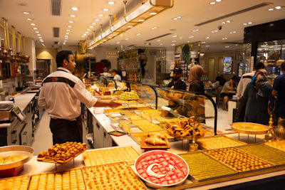 Pastries in a shop on Yeniçeriler Cd.